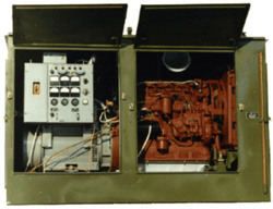 Передвижной агрегат на раме под капотом АД30-Т400-1РПМ1